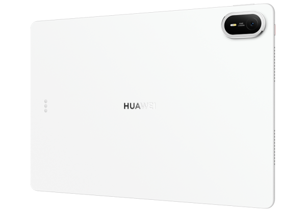 Beyaz Huawei MatePad Air tabletin arka görünümü