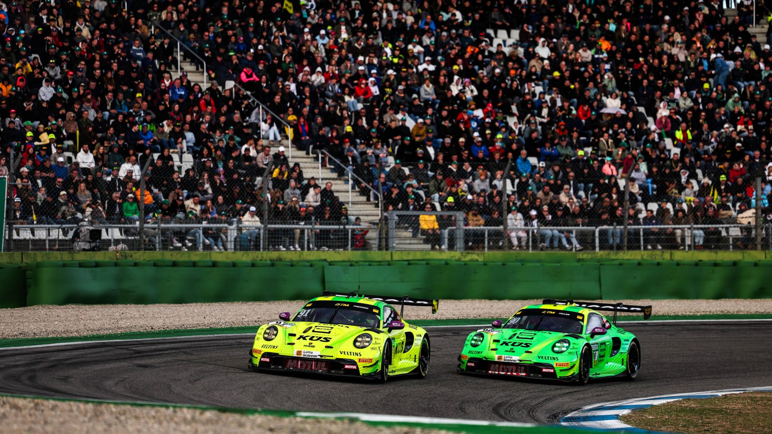Thomas Preining (AUT), Manthey (#91); Ricardo Feller (CHE), Manthey (#90), Porsche 911 GT3 R, DTM, Hockenheim, 2026, Porsche AG