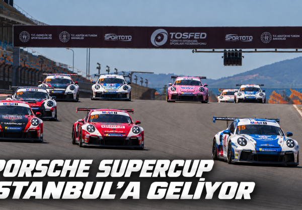 Porsche Supercup otomobillerinin İstanbul Park’ta gösterildiği, İstanbul’a geliyor başlıklı temsili görsel
