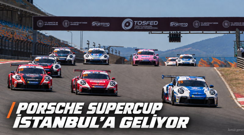 Porsche Supercup otomobillerinin İstanbul Park’ta gösterildiği, İstanbul’a geliyor başlıklı temsili görsel