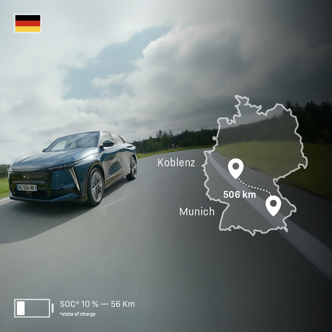 DS N°8 Almanya Münih–Koblenz test rotası